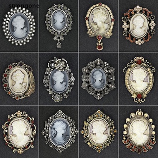 [ngo] broches vintage con pedrería de cristal para mujer cameo beauty.