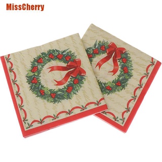 [MissCherry] 20 unids/set servilletas desechables guirnalda impreso tejidos gráficos decoración navideña