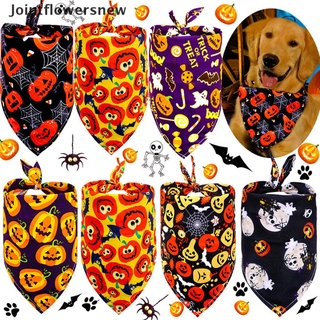 jfn: pañuelos triangulares para perros de halloween, lavables, ajustables, lavables, baberos para mascotas, conjunto de flores nuevas