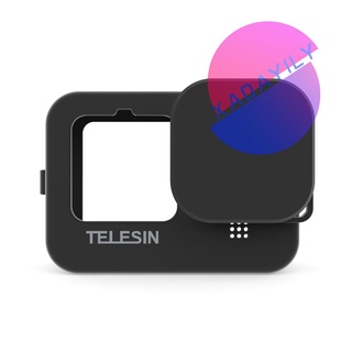 TELESIN Action cámara funda protectora de silicona suave con tapa de lente cordón protección Accessori