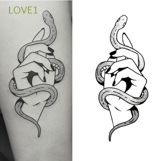 LOVE1 Nuevo Blanco y negro Todo tipo de Arte geométrico Tatuajes temporales Fácil de usar Ropa de moda Mujer Impermeable Tatuaje falso