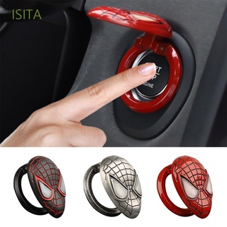 ISITA Universal Engine Start Stop Button Cover High Quality Auto Decorative Accessories Push to Start Button Ignition Cover 3D Anti-Scratch Durable Spiderman Car Interior Button Decoration Ring/Multicolor