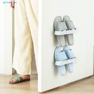 yitiane Practical Shoe Storage Rack Plastic Lightweight Wall Mounted Shoes Rack Punch Free for Bathroom