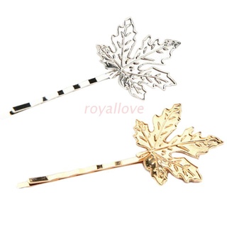 Royal 5 unids/Set minimalista mujeres aleación Bobby Pin Clip de pelo oro plata Metal arce hoja de novia horquilla coreana elegante lateral flequillo DIY Barrettes