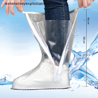 【ETMX】 Waterproof Rain Reusable Shoes Cover Slip resistant Zipper Rain Boots Overshoes .