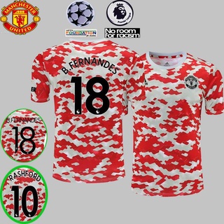 2021-22 [fans]Manchester united preparación antes de la competición camiseta de fútbol 21/22 hombre jersey B.FERNANDES