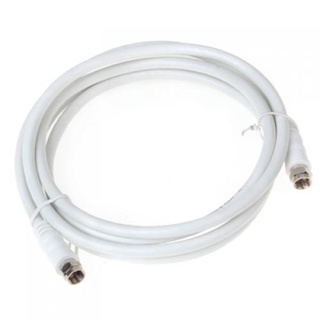 cable de antena de tv coaxial de 6,7 pies, color blanco