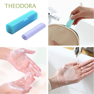 THEODORA 1 caja perfumada rebanada antibacteriana espuma papel de jabón viaje conveniente portátil lavado de manos tipo Antivirus copos/Multicolor
