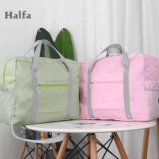 HF Eco-friendly Storage Bag Waterproof Dual Zippers Folding Luggage Clothes Travel Pouch Widen Handle for Suitcase