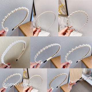 Time White Pearls diadema Tiara Fashion Hairband nupcial Hair Hoop boda diademas