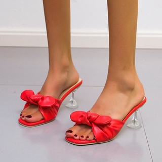 Zapatos cuadrados de tacón alto estilo europeo y americano nuevos de talla grande para mujer2021Sandalias de verano con tacón de aguja para mujer