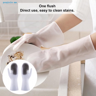 poqinln 2 en 1 guantes de cocina suciedad cepillo de limpieza guantes resistentes al desgaste para tareas domésticas
