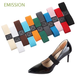 emisión 1 par de zapatos de moda banda de sujeción suelta tacones altos correas de zapatos mujeres anti-derrojar color sólido alto elástico zapato encaje/multicolor