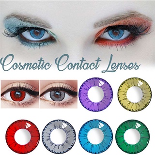 <Sale> 1 Pair 6 Colors Fashion Makeup Big Eye Coloured 0 Degree Cosmetic Contact Lenses