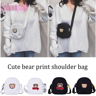 Bolso de mensajero de lona de las mujeres oso impresión lindo niños bolso Mini hombro bolso