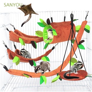 SANYOU Chinchilla|de loro Conejillo de indias Cuerda de jaula Cama de hámster Invierno Choza Litera Suave Calentar Ardilla Columpio para mascotas