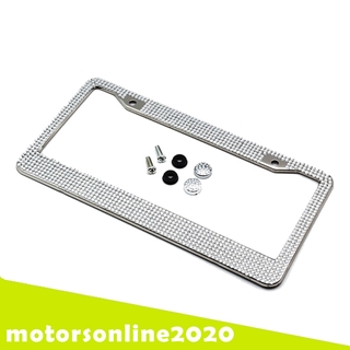 Bling License Plate Frame for Women/Girl, Car Licenses Plate Covers License Tag Stainless Steel Metal Frame for All (7)