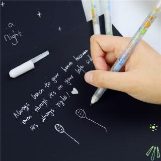 Bolígrafo de Gel de 0.8mm de Color de tinta blanca/álbum de fotos/bolígrafo de Gel/papelería/aprendizaje de oficina/lindo bolígrafo Unisex/regalo para niños