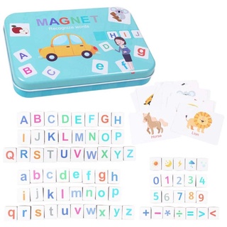wit de madera magnética letras números juguetes imanes nevera alfabeto palabras tarjetas ortografía juego de aprendizaje matemáticas