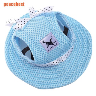[eBes]lindo gorro de perro para mascotas transpirable verano ajustable sombrero de sol de malla de malla sombrero de lona (4)