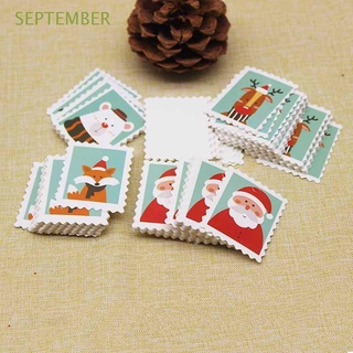 SEPTEMBER 100 piezas Etiqueta Boda Favores de Navidad Etiqueta Papel Partido Pingüino Oso Alce Panadería Navidad Animales Mini tarjetas
