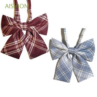 AISHION 2PCS Accesorios de arco Corbata de moño A cuadros Estilo marinero Arco de cuello Uniforme escolar Para mujeres Encantador Mujer JK japonés