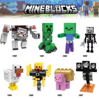 Minecraft Minifigures Red Rock Monster Creeper Withered Zombie Compatible Lego Bloques De Construcción Juguetes Para Niños