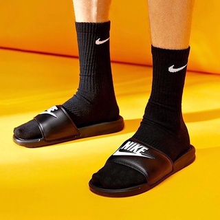 Original nuevo Nikee Benassi Swoosh Unisex zapatillas sandalias Flip Flop pareja amantes mujeres hombres Unisex
