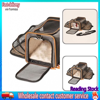 VM_ 3 Colors Cat Carrier Cat Carrier with Expandable Mesh Windows Waterproof for Travel
