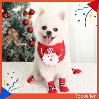 Tops* buena elasticidad calcetines para mascotas/perros/gatos/calcetines cortos antideslizantes para navidad