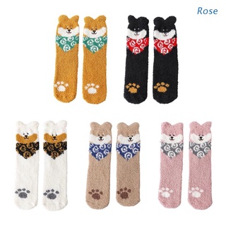 Pantuflas de color Rosa/calcetines lindos con orejas Para invierno/perros (1)