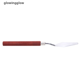 glwg 5pcs cuchillo de pintura mango de madera espátula paleta cuchillo para pintura al óleo cuchillo resplandor (5)