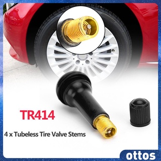 Otto.4pcs goma TR414 Snap-in rueda de coche Tubeless válvula de neumático tallos tapas de polvo (3)