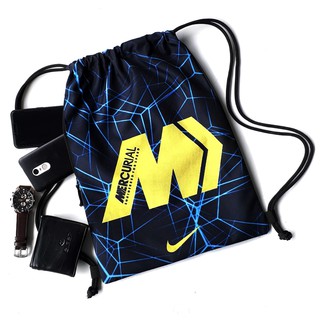 Bolsa de cordón de la cadena de la bolsa de Gymsack fútbol sala bolsa Nike Mercurial azul bolsa de deporte