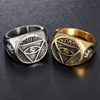 SEUSUK Fashion Illuminati The All-seeing-eye Illunati Pyramid Eye Symbol Biker Jewelry