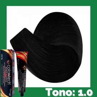 Color Tech Tinte Permanente Tono 1.0 Negro Profundo Tubo 90g Incluye Peroxido 20vol135ml