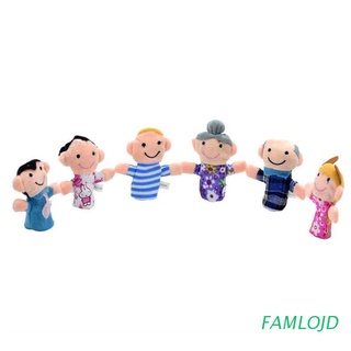 famlojd 6 piezas de marionetas familiares de dedo mini peluche bebé niña padres abuelos contar historias muñeca de tela de mano juguetes educativos