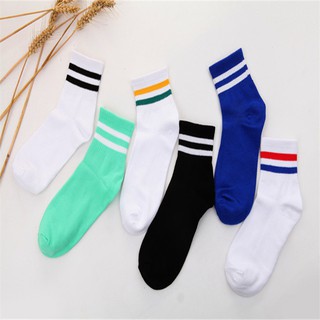 Calcetines de rayas de colores DF calcetines de rayas para hombre/calcetines medios deportivos (3 pares)