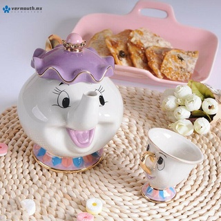 Cute Beauty And The Beast Teapots Mrs Potts Chip Tea Pot Cup Set Xmas Gifts Ceramic Teapots Set (3)
