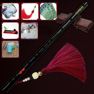 AMANDA regalo flauta china tradicional Mo Dao Zu Shi transversal Fife gran maestro de demoníaco Wei Wuxian negro puede tocar bambú Chen Qing flauta instrumentos musicales (1)