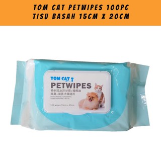 Tom Cats - pañuelo húmedo para animales (100 unidades, 15 cm x 20 cm), tejido húmedo