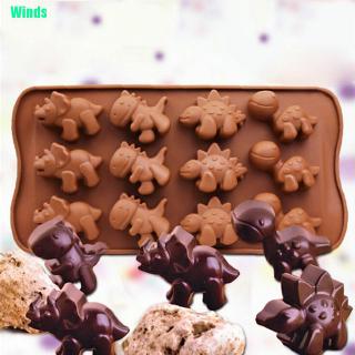(vientos) molde de silicona de dinosaurio fondant pastel caramelo jalea chocolate muffin molde para hornear