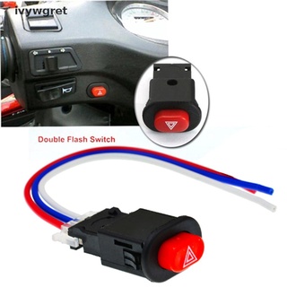 Ivywgret Motorcycle Hazard Light Switch Double Warning Flasher Emergency Signal w/3 Wires MX