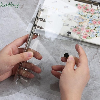 kathy school notebook agenda carpeta suelta hoja anillo transparente clip archivo a4/a5/a6/a7 suministros de oficina carpeta de plástico planificador