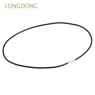 LONGDONG Negro Cadena Cuerda Simple adj. Collar Caucho Acero inoxidable Cerrar Línea de conexión Joyería/Multicolor