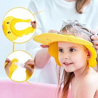 VOOGUE 2Pcs Adjustable Baby Shower Cap Multi-Purpose Protect Eyes Ears Bath Visor Hat Waterproof Silicone Shampoo Toddler Hair Wash Shield (6)