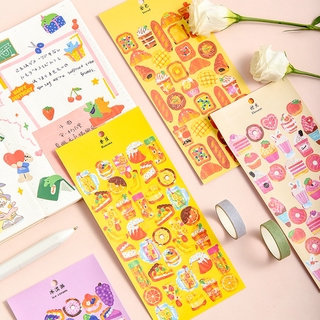 Mohamm 1 pza Meet The Delicacy Series Stickers decoración álbum de recortes papel creativo stationario suministros escolares
