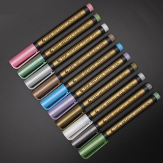 10 colores/set STA Color Metal rotulador de pintura metálica rotulador marcador marcador para bricolaje (2)