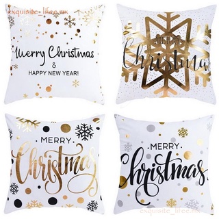 fundas de almohada de navidad para sofá, manta, alce, santa, decoración del hogar