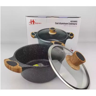 Olla de cerámica de aluminio fundido para utensilios de cocina de 20 cm y 24 cm